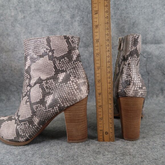 Carlos Santana Shoes Womens 8.5 Booties Fashion Block Heel Snake Print Point Toe - Picture 6 of 13